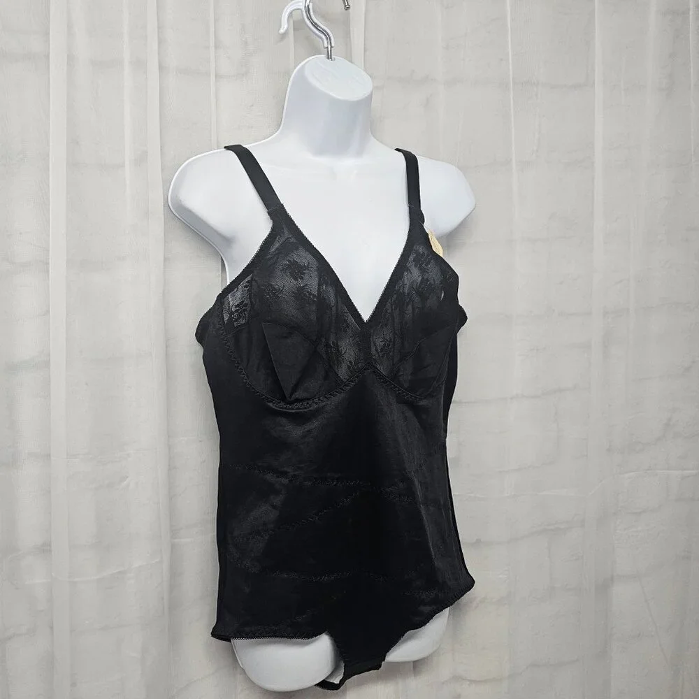 Vintage Lanique Bodysuit Black Lace Fairy Grunge Goth Whimsigoth 44 NWT - Picture 4 of 12